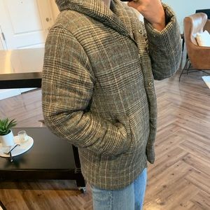 Something Navy Plaid Puffer